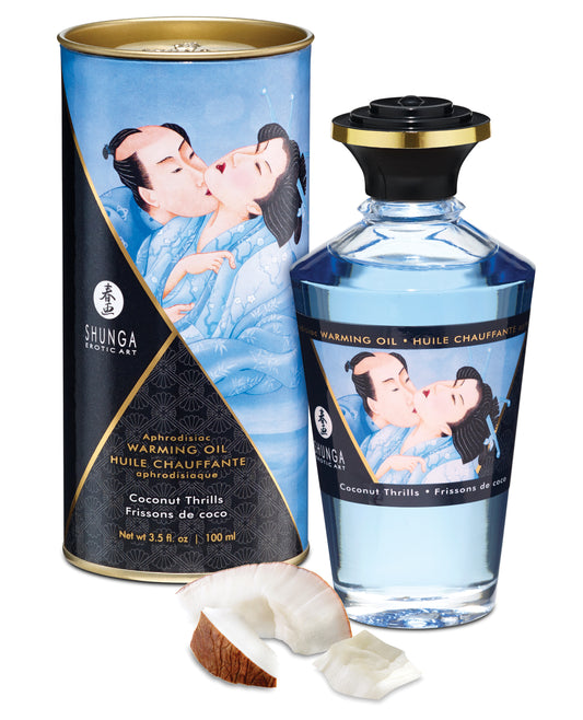 Shunga Coconut Thrills Edible Warming Massage Oil 3.5 oz