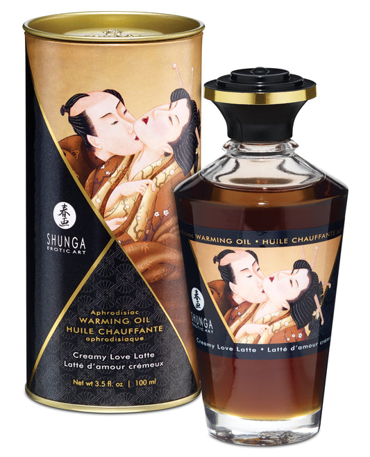 Shunga Edible Massage Oil Creamy Love Latte with Warming Effect for Romantic Body Play