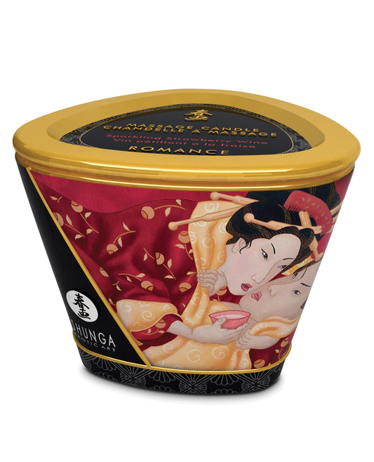 Soy-Based Massage Candle with Strawberry Wine Scent and Natural Oils