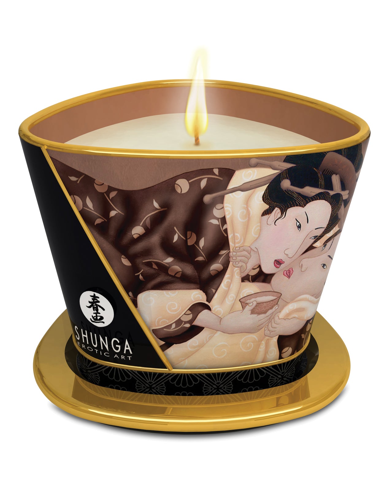 Shunga Setting The Mood Massage Candle with Soy-Based Formula and Chocolate Scent for Romantic Massage Experience