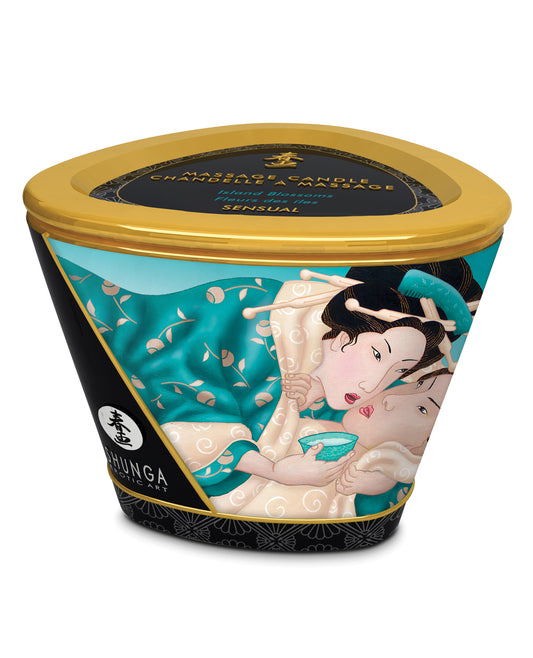 Island Blossoms Soy Massage Candle with Natural Oils