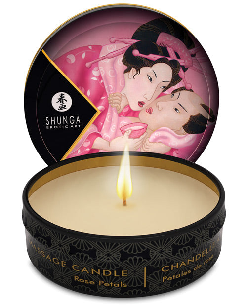 Shunga Setting The Mood Massage Candle Soy Wax Natural Oils Rose Scent for Romantic Massage