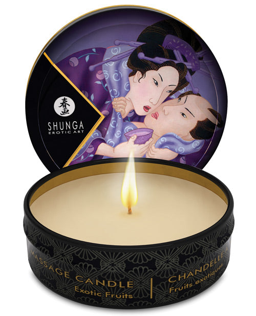 Shunga Setting The Mood Soy-Based Massage Candle Exotic Fruits Fragrance for Relaxing Ambiance and Sensual Massage
