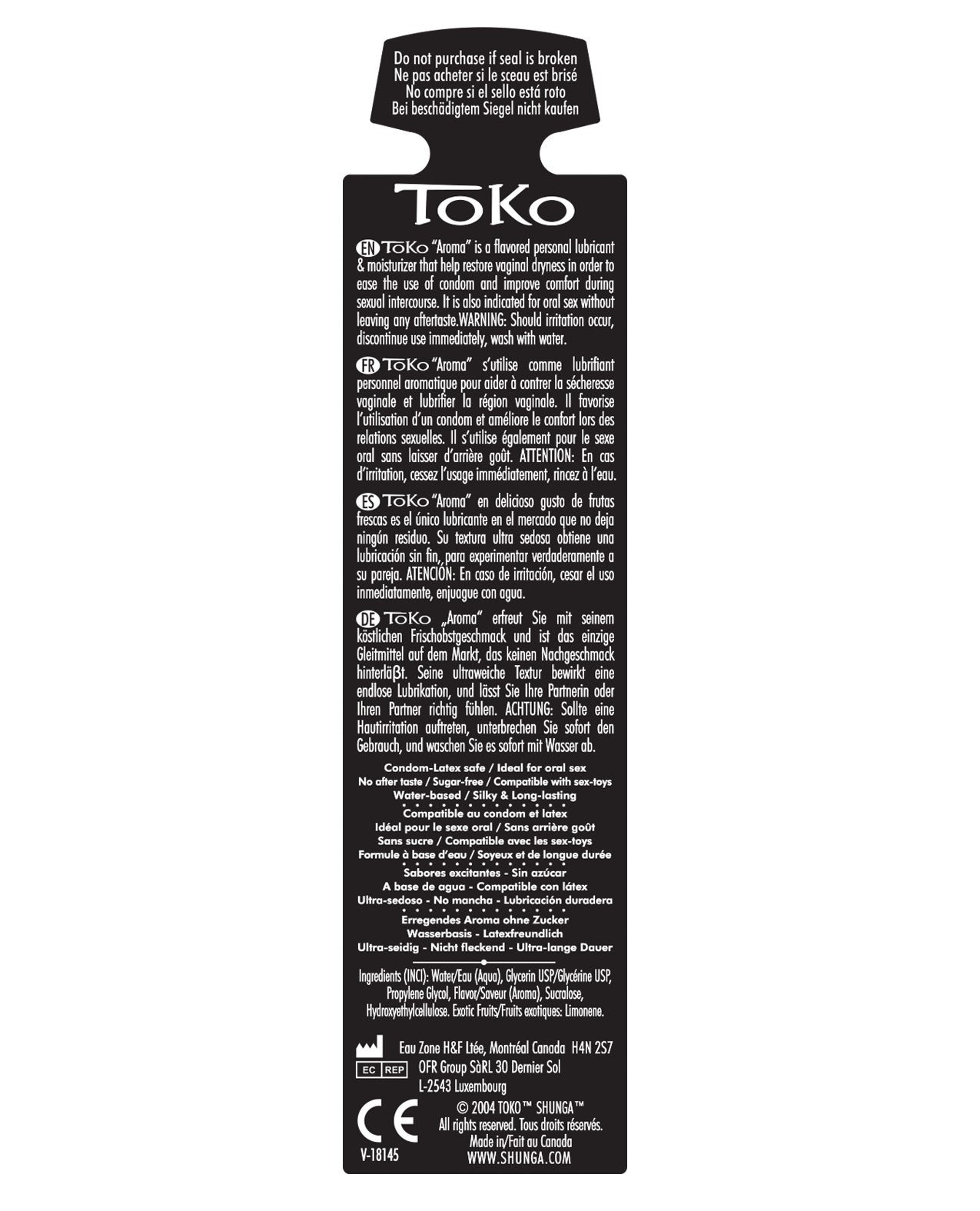 Shunga Toko Aroma Melon Mango Flavoured Lubricant 5.5 oz Water-Based
