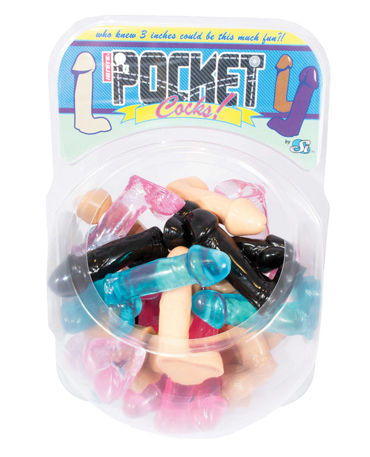SI Novelties Pocket Cocks Display mini realistic masturbators fishbowl for discreet pleasure and travel use