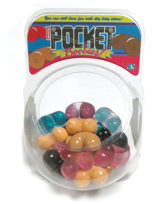 SI Novelties Pocket Boobies Display set of 30 mini rubber toys for party favors and adult novelty fun