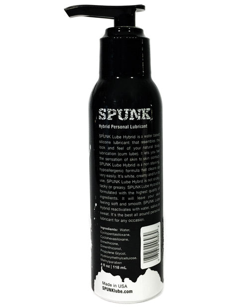 Spunk Hybrid Lube 4 oz Personal Lubricant with Realistic Creamy Texture