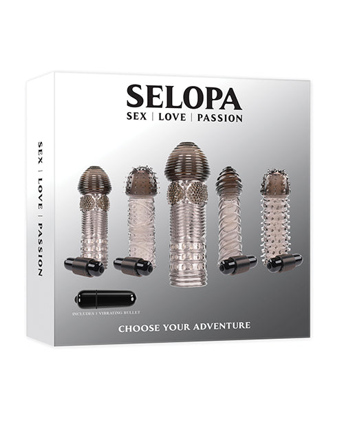 Selopa Penis Sleeves Smoke Set with Textured Vibrating Designs for Enhanced Sensation and Added Length