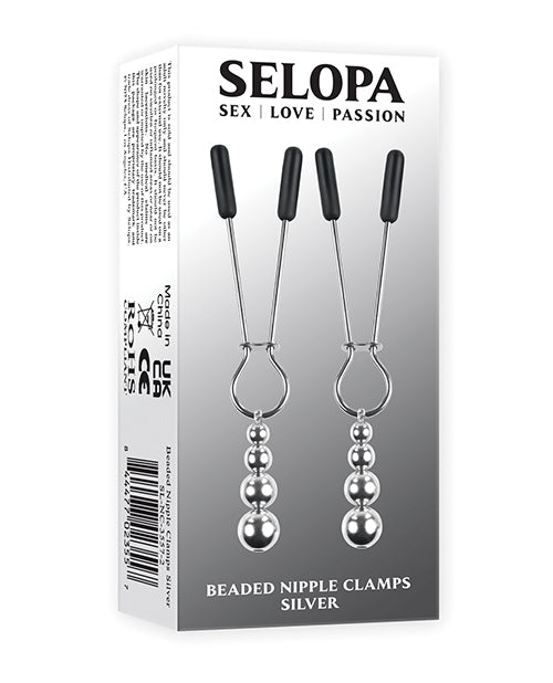 Selopa Bondage Blindfolds & Restraints Beaded Nipple Clamps Adjustable Silver Weights for Sensual Pleasure