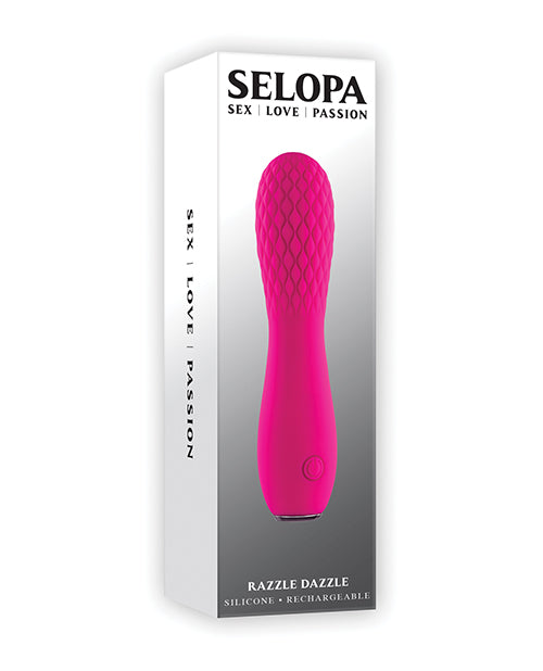 Selopa Vibrator Quilted Pink Flexible Shaft 10 Settings for Cushioned Personal Stimulation