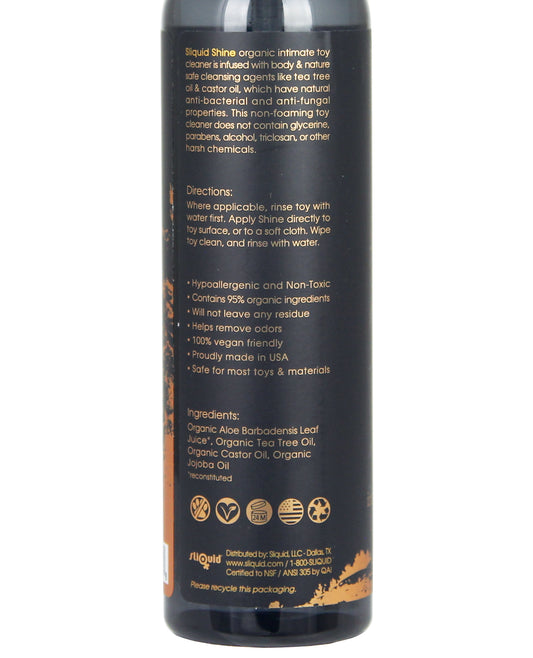 Sliquid Shine Organic Toy Cleaner with Aloe and Tea Tree – 8.5 oz