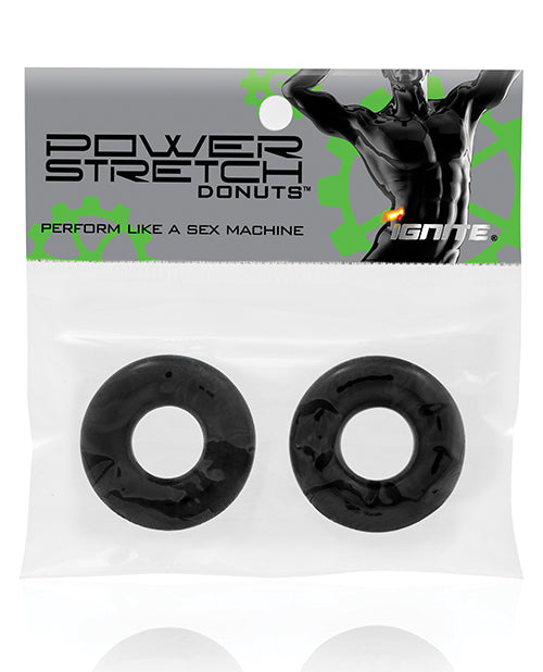 Ignite Penis Enhancement Power Stretch Donut Cock Ring Set Elastic Phthalate-Free Design for Comfortable & Lasting Support