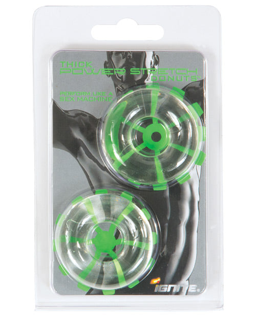 Ignite Penis Enhancement Thick Power Stretch Donuts Clear Silicone Rings for Comfortable Support