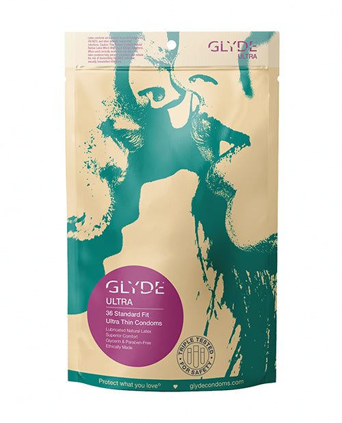 GLYDE Condoms Ultra Thin Plant-Based Latex Standard Fit for Enhanced Sensation