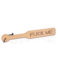 Spartacus Bondage Paddle Zelkova Wood with Fuck Me Cutout Design for Intense Impact Play