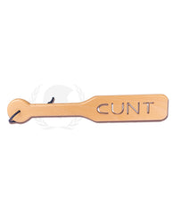 Spartacus Wood Spanking Paddle with Engraved Cutout Design for Sensory Bondage Play and Comfortable Grip