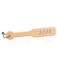 Spartacus Bondage Paddle Zelkova Wood Slut Cutout Compact Design for Sensation Play