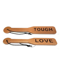 Spartacus Wood Spanking Paddle Tough Love Cutout Ergonomic Grip for Sensation Play