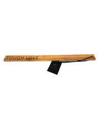 Spartacus Bondage Paddle Zelkova Wood with 'Tough Love' Cutout Design for Sensation Play and Impact Play