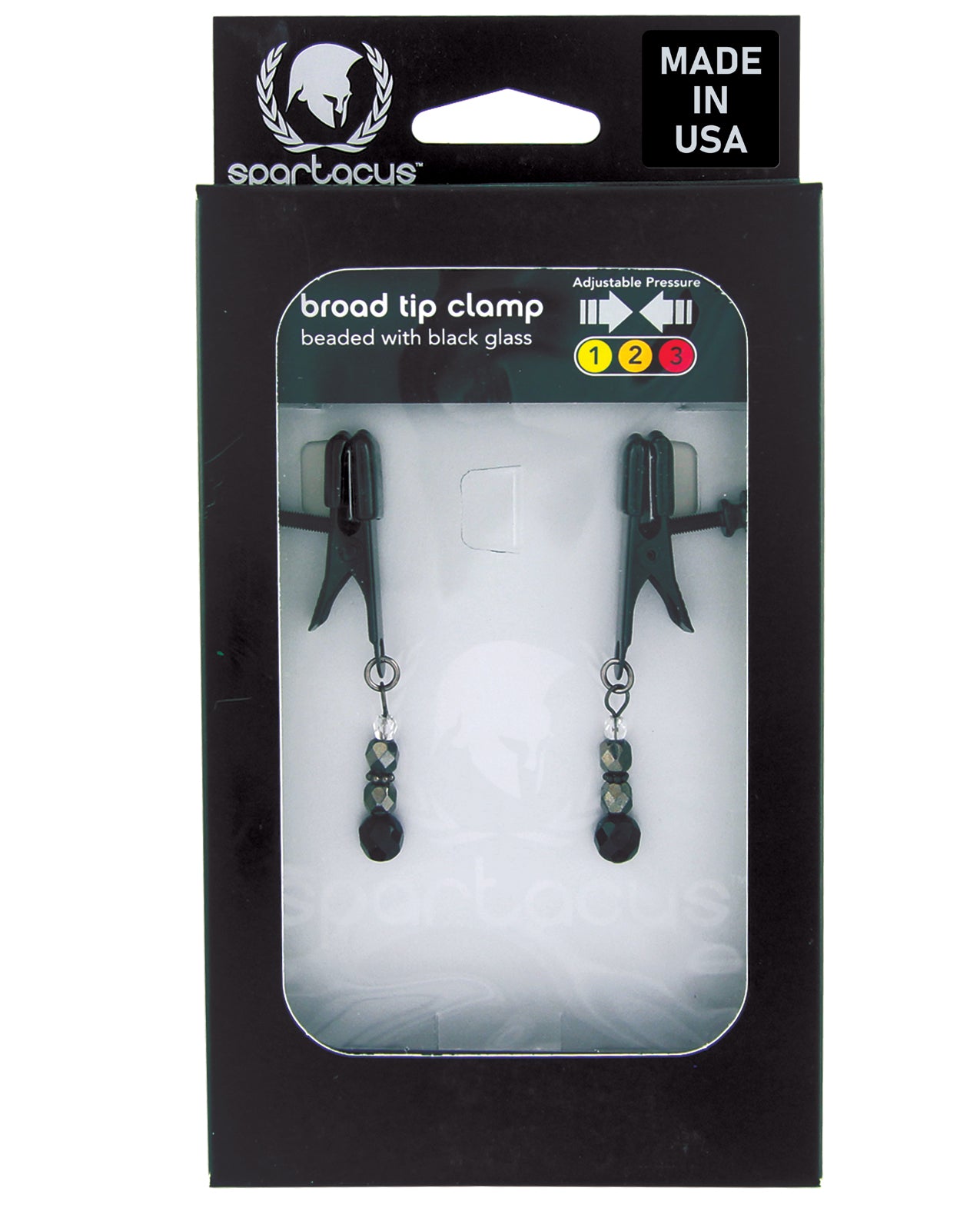 Spartacus Bondage Restraints Black Beaded Nipple Clamps with Adjustable Pressure for Sensation Play