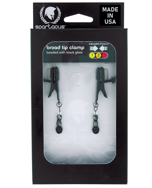 Spartacus Bondage Restraints Black Beaded Nipple Clamps with Adjustable Pressure for Sensation Play
