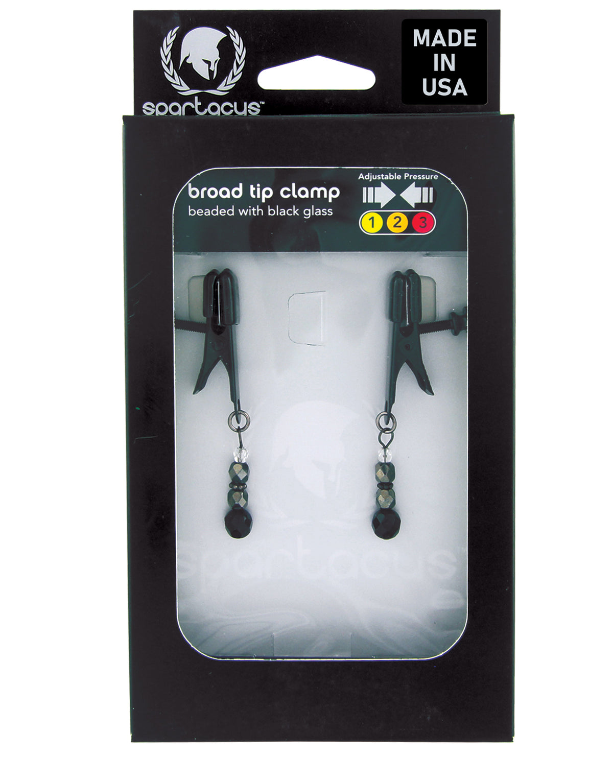 Spartacus Bondage Restraints Black Beaded Nipple Clamps with Adjustable Pressure for Sensation Play