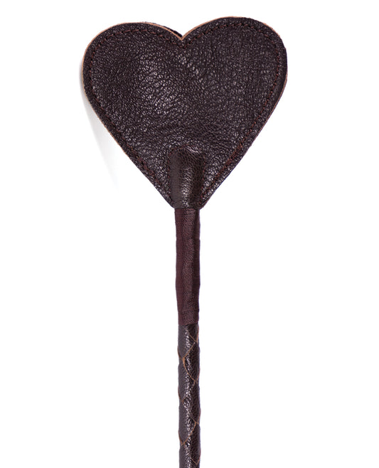 Spartacus Heart Crop - Brown Leather Crop with Heart Tip