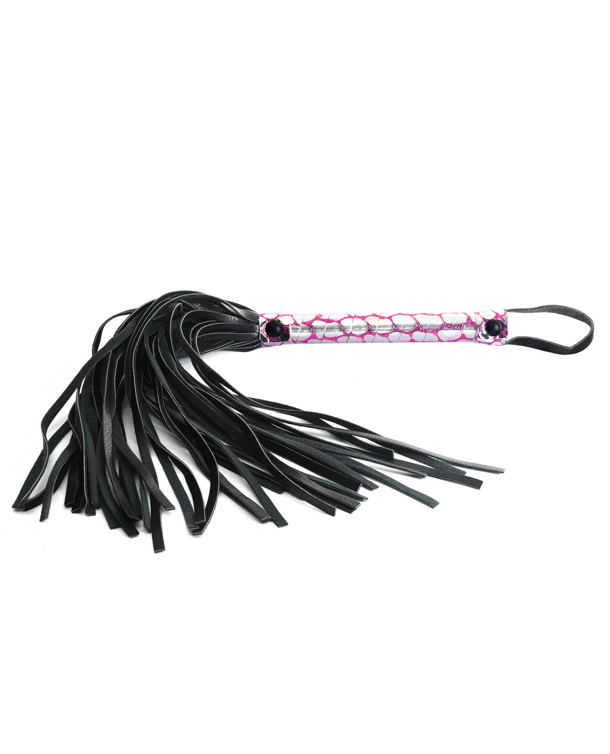 Spartacus Bondage Restraint Faux Leather Flogger Ergonomic Handle Pink for Sensory BDSM Play