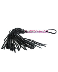 Spartacus Bondage Restraint Faux Leather Flogger Ergonomic Handle Pink for Sensory BDSM Play