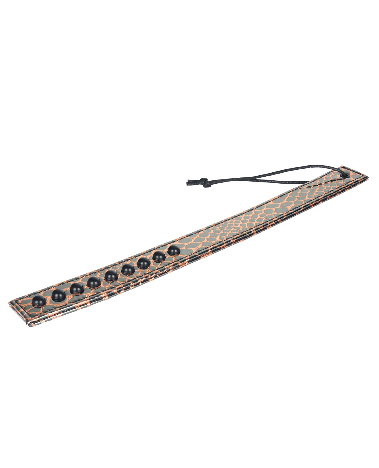 Spartacus Bondage Paddle Faux Leather Ergonomic Handle Gold Finish for BDSM Impact Play