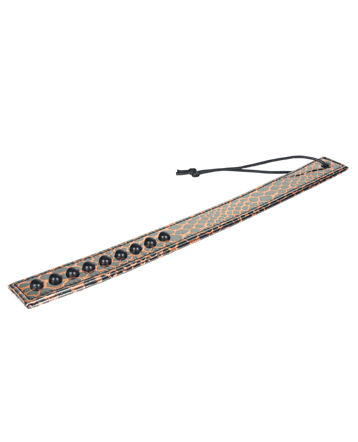 Spartacus Bondage Paddle Faux Leather Ergonomic Handle Gold Finish for BDSM Impact Play