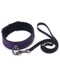 Spartacus Bondage Collar Faux Leather Locking Buckle and Webbing Leash for Secure BDSM Play