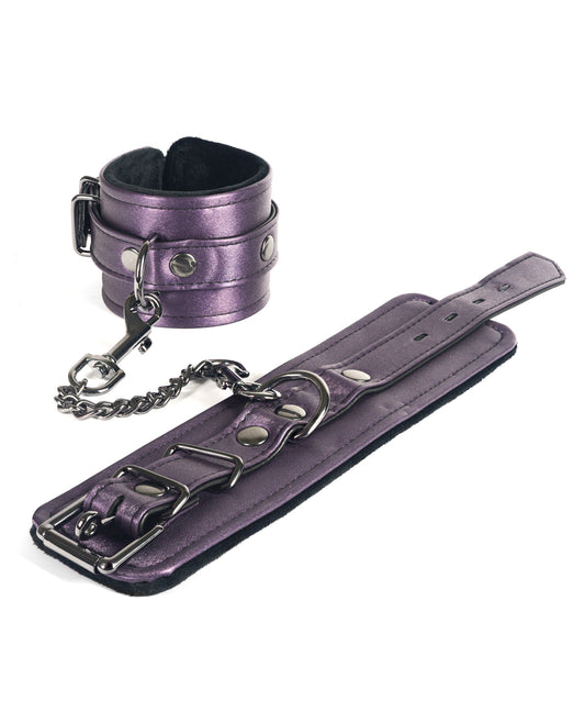 Spartacus Faux Leather Ankle Restraints Black Hardware Locking Buckle for Secure Bondage Restraint