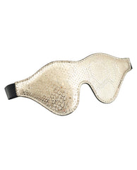 Spartacus Bondage Blindfold White Snakeskin Leather Microfiber Lining for Sensory Restraint Play