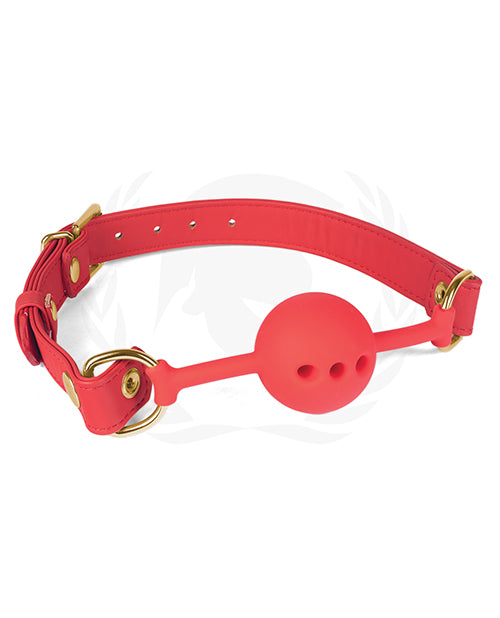 Spartacus Bondage Blindfolds & Restraints Silicone Ball Gag with Red PU Straps for Comfortable Restraint