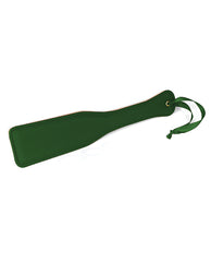 Spartacus PU Spanking Paddle with Reverse Plush and Green Finish for Comfortable Bondage Play