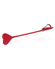 Spartacus Bondage Riding Crop Plush Heart-Shaped Tip PU Handle for Couples Spanking Play