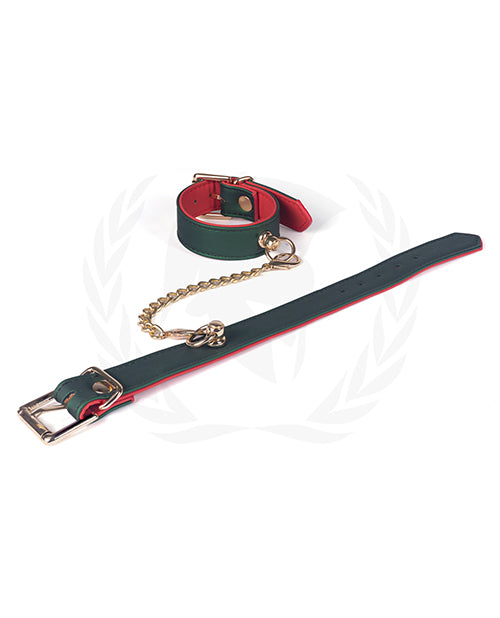 Spartacus Bondage Restraints Green PU Cuffs Red Lining Gold Hardware for Beginner-Friendly Secure Play