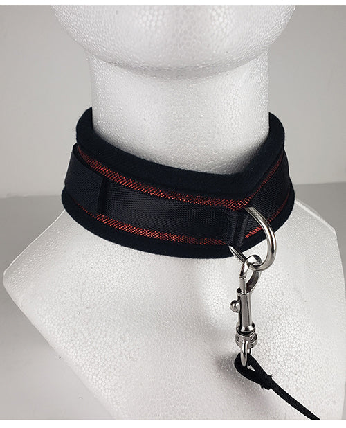 Spartacus Bondage Collar & Leash Neoprene Adjustable Red for BDSM Roleplay and Restraint Play