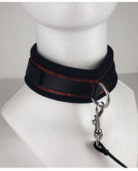 Spartacus Bondage Collar & Leash Neoprene Adjustable Red for BDSM Roleplay and Restraint Play