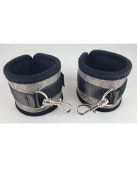 Spartacus wrist restraints neoprene padding silver hardware for comfortable and secure bondage play