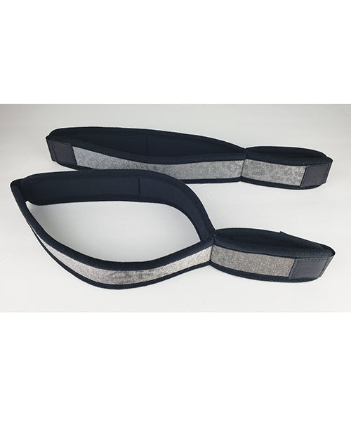 Spartacus Bondage Restraint Neoprene Wrist to Thigh Cuffs Silver Adjustable for Secure Comfort Couples Play