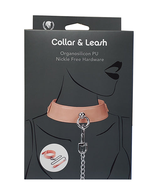 Spartacus Bondage Collar and Leash Organsilicone PU Adjustable for Beginner BDSM Restraint