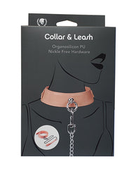 Spartacus Bondage Collar and Leash Organsilicone PU Adjustable for Beginner BDSM Restraint