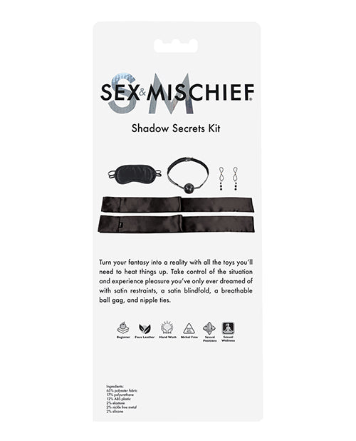 Shadow Secrets Bondage Kit with Satin Restraints & Blindfold