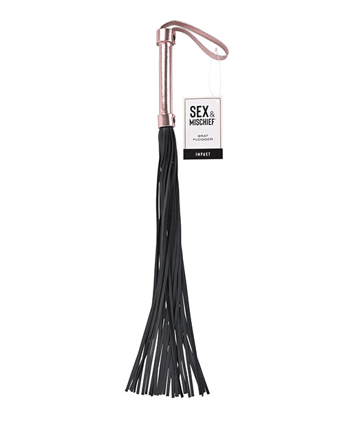 Brat Bondage Flogger Faux Leather 30 Falls Vegan Design for Sensual Impact Play