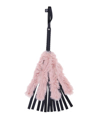 Brat Bondage Flogger Faux Fur Rose Gold Vegan Leather for Sensual Impact Play