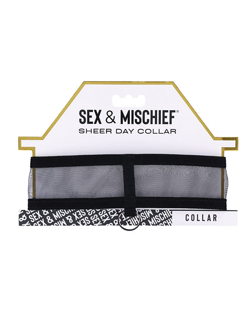 Sex and Mischief Bondage Collar Sheer Material Velvet Ribbon Gold Ring for Fashion and Intimate Wear