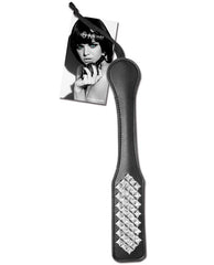 Sex and Mischief Bondage Paddle Dual-sided Vinyl with Nickel-Free Studs for Versatile Sensation Play