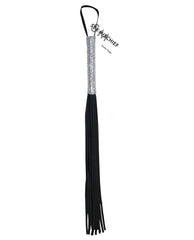 Sex and Mischief Bondage Flogger Vegan Leather Sparkling Handle Sensory Play for Impact and Restraint